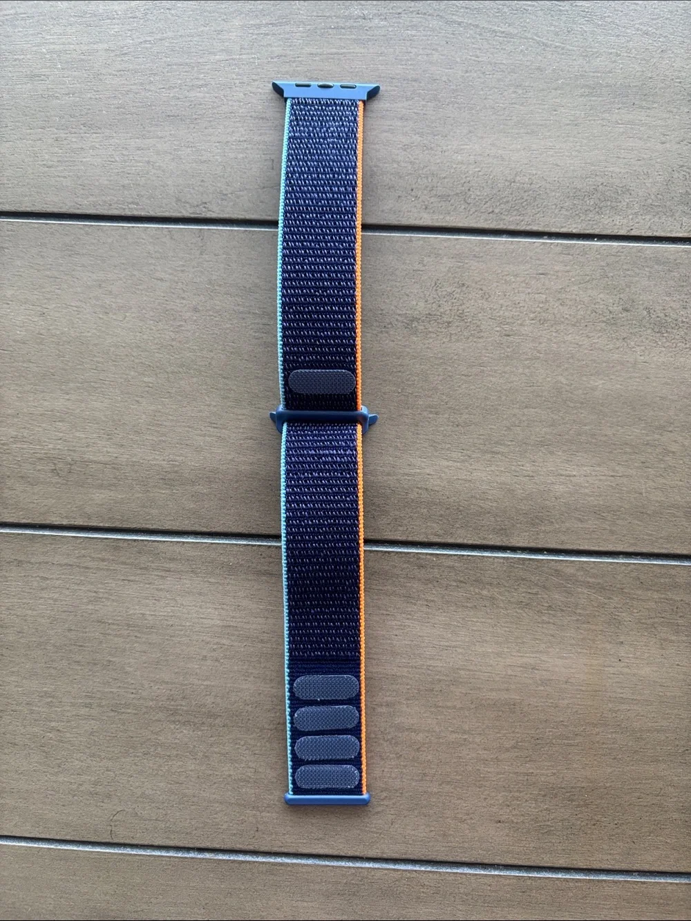 237. Sport Nylon Apple Watch Replacement Band for 45MM - Navy with Orange Trim